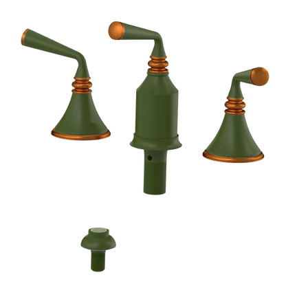 Rubinet Bidet Fitting with Spray, Diverter, and Vacum Breaker (Less Drain) Green Envy