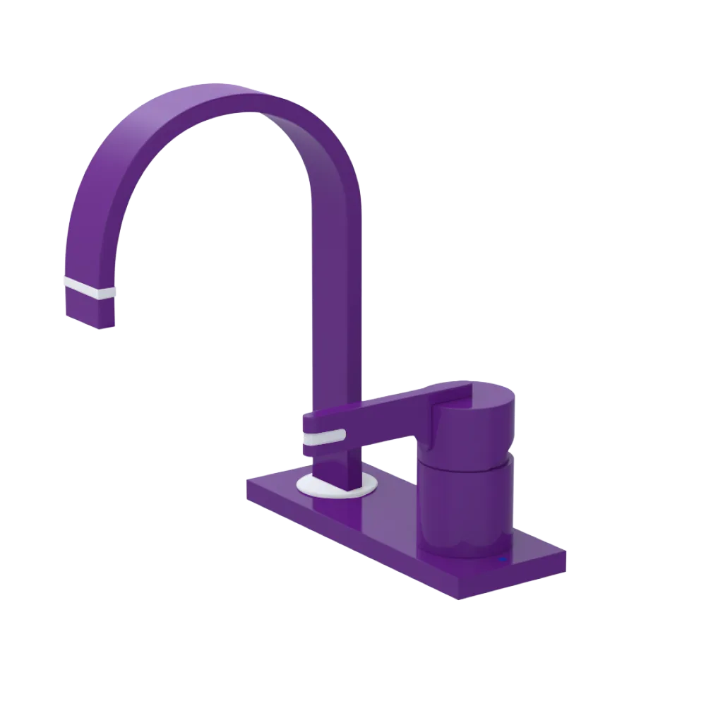 Rubinet 4" Centre Single Control Lav. Set (less drain) Purple Haze