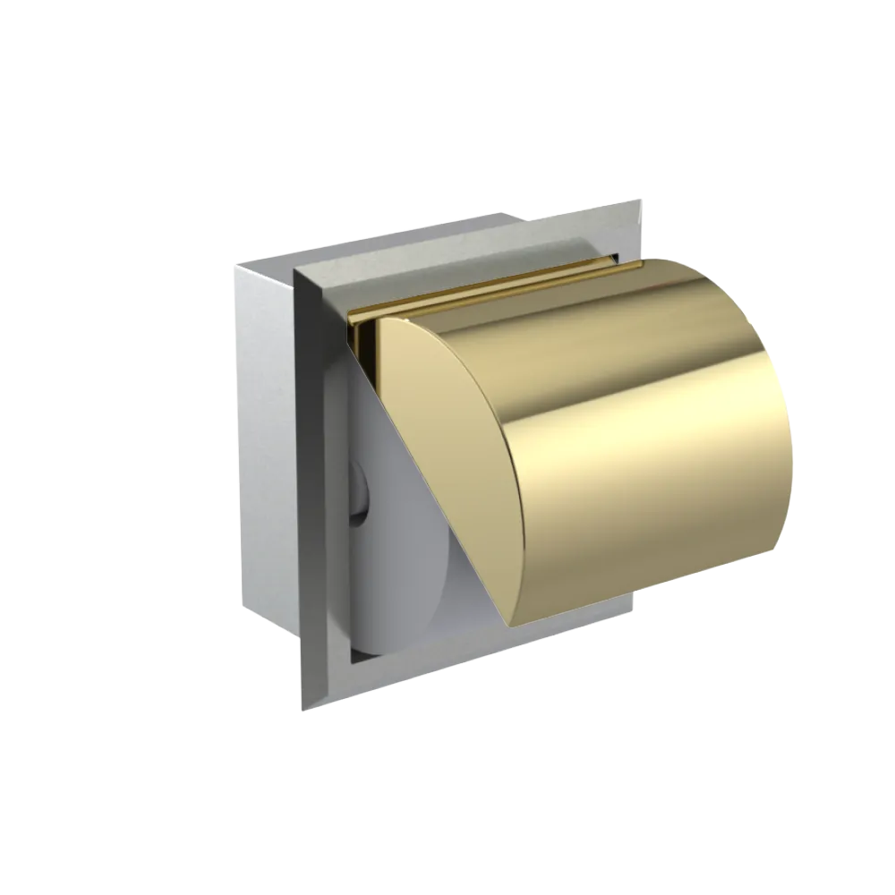 Rubinet RECESSED TOILET PAPER HOLDER Satin Nickel