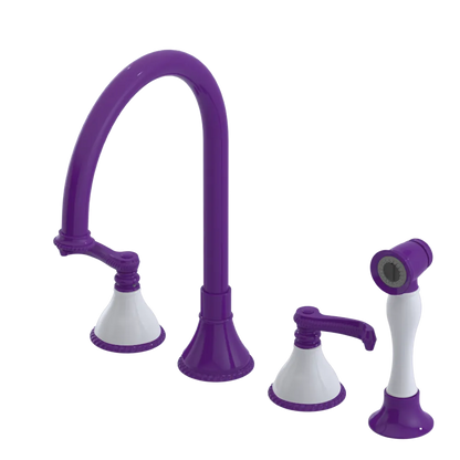 Rubinet Widespread Kitchen Set with Hand Spray Purple Haze