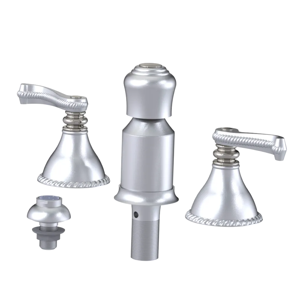 Rubinet Bidet Fitting with Spray, Diverter, and Vacum Breaker (Less Drain) Satin Chrome