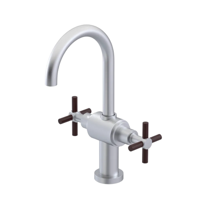 Rubinet Single Hole Dual Handle Lav. Set with LaSalle Spout (less drain) Satin Chrome