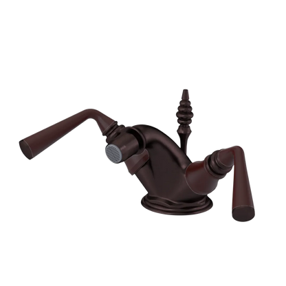 Rubinet Single Hole Dual Handle Bidet Fitting (Less Drain) Tuscan Brass