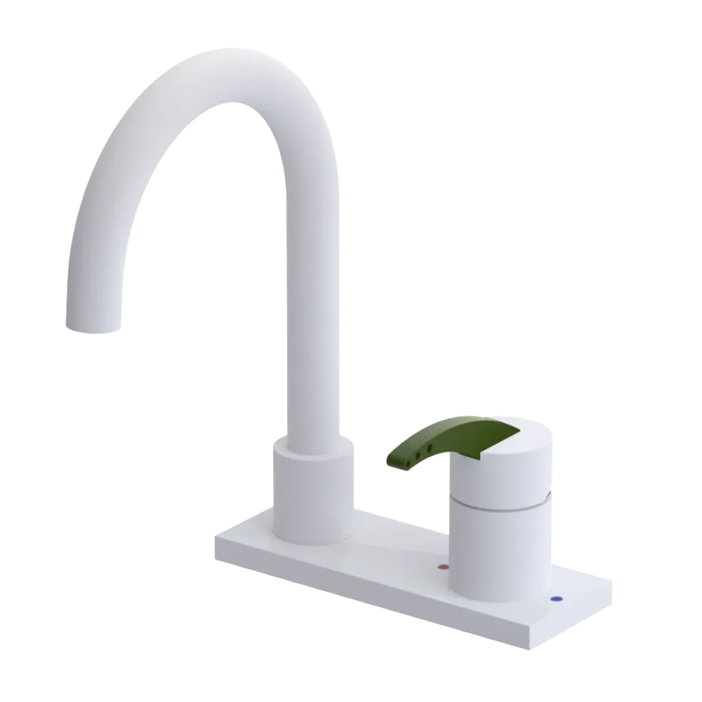 Rubinet 4" Centre Single Control Lav. Set. (less drain) Matt White