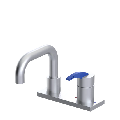 Rubinet 4" Centre Single Control Lav. Set. with Genesis spout (less drain) Satin Chrome