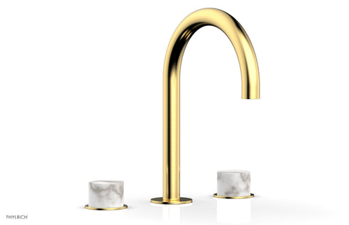 Phylrich BASIC II Widespread Faucet - White Marble Handles 230-03