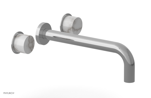 Phylrich Basic II 10"  Wall Tub Set - White Marble Handles 230-58-10