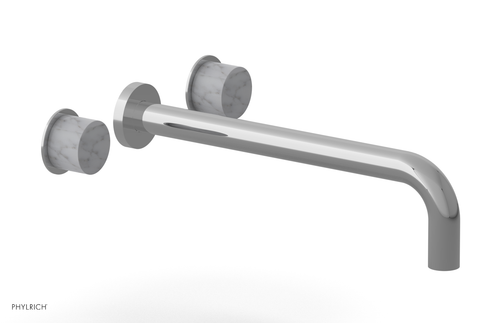 Phylrich Basic II 12"  Wall Tub Set - White Marble Handles 230-58-12