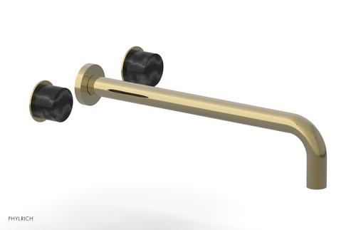 Phylrich Basic II 14"  Wall Tub Set - Black Marble Handles 230-58-14