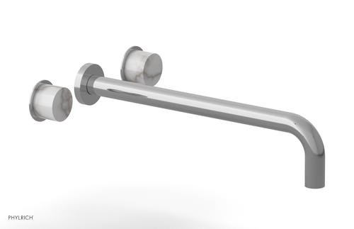 Phylrich Basic II 14"  Wall Tub Set - White Marble Handles 230-58-14
