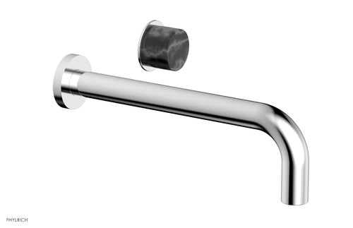 Phylrich Basic II 10" Single Handle Wall Lavatory Set - Black Marble Handle 230-17-10