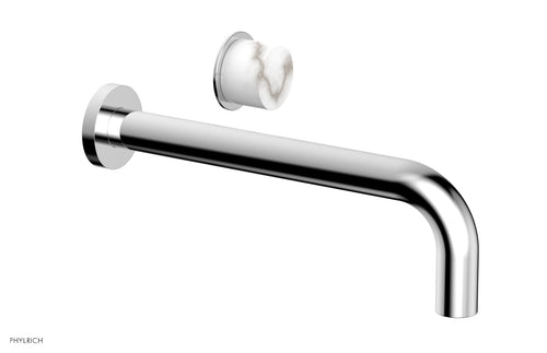 Phylrich Basic II 10" Single Handle Wall Lavatory Set - White Marble Handle 230-17-10