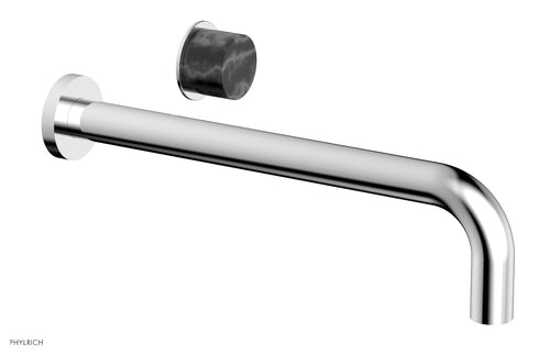 Phylrich Basic II 12" Single Handle Wall Lavatory Set - Black Marble Handle 230-17-12