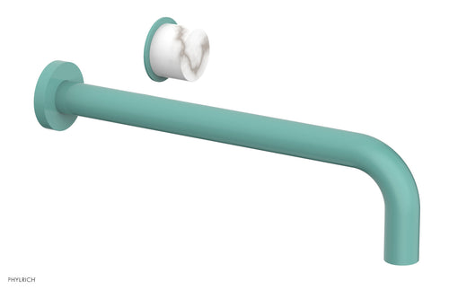 Phylrich Basic II 12" Single Handle Wall Lavatory Set - White Marble Handle 230-17-12