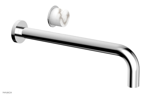 Phylrich Basic II 12" Single Handle Wall Lavatory Set - White Marble Handle 230-17-12