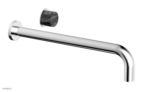 Phylrich Basic II 14" Single Handle Wall Lavatory Set - Black Marble Handle 230-17-14