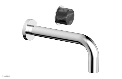 Phylrich Basic II Single Handle Wall Lavatory Set - Black Marble Handle 230-17