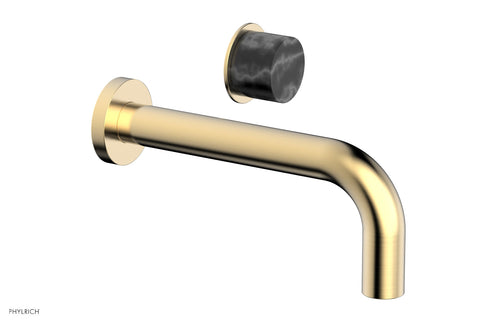 Phylrich Basic II Single Handle Wall Lavatory Set - Black Marble Handle 230-17