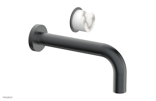 Phylrich Basic II Single Handle Wall Lavatory Set - White Marble Handle 230-17