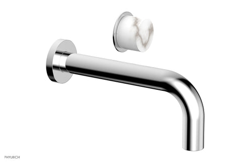Phylrich Basic II Single Handle Wall Lavatory Set - White Marble Handle 230-17