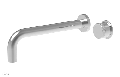 Phylrich Basic II 10" Single Handle Wall Lavatory Set - Knurled Handle 230-18-10