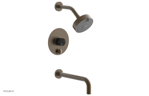 Phylrich BASIC II 10" Pressure Balance Tub and Shower Set - Black Marble 230-28-10
