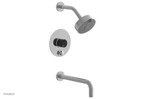 Phylrich BASIC II 10" Pressure Balance Tub and Shower Set - Black Marble 230-28-10