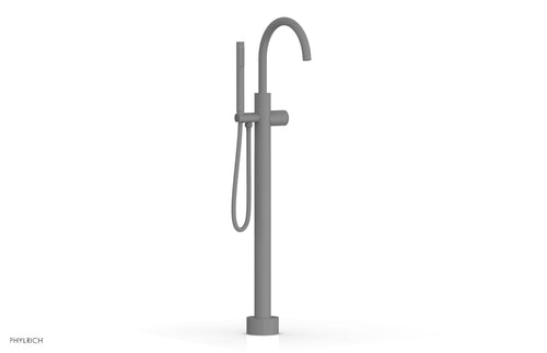 Phylrich BASIC II Tall Floor Mount Tub Filler - Knurled Handle with Hand Shower  230-44-01