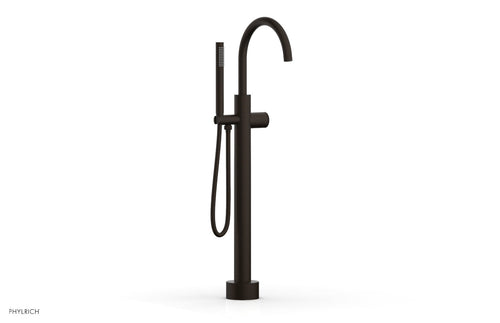 Phylrich BASIC II Low Floor Mount Tub Filler - Knurled Handle with Hand Shower  230-44-03