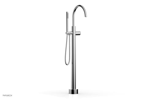 Phylrich BASIC II Tall Floor Mount Tub Filler - Knurled Handle with Hand Shower  230-44-01
