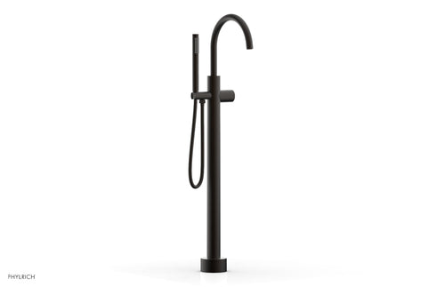 Phylrich BASIC II Tall Floor Mount Tub Filler - Smooth Handle with Hand Shower  230-46-01