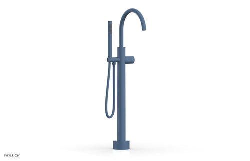 Phylrich BASIC II Low Floor Mount Tub Filler - Smooth Handle with Hand Shower  230-46-03