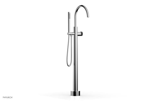 Phylrich BASIC II Tall Floor Mount Tub Filler - Marble Handle with Hand Shower  230-47-01