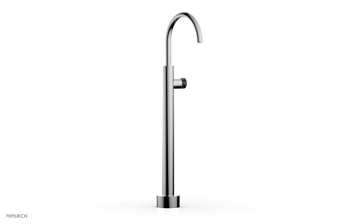 Phylrich BASIC II Low Floor Mount Tub Filler - Black Marble Handle 230-47-04