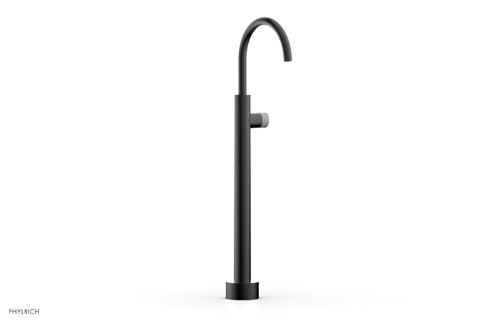 Phylrich BASIC II Low Floor Mount Tub Filler - White Marble Handle 230-47-04