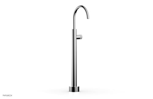 Phylrich BASIC II Low Floor Mount Tub Filler - White Marble Handle 230-47-04