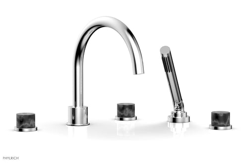 Phylrich BASIC II Deck Tub Set with Hand Shower - Black Marble 230-50