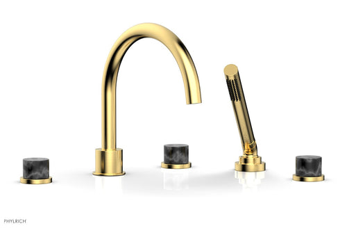 Phylrich BASIC II Deck Tub Set with Hand Shower - Black Marble 230-50