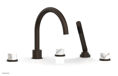 Phylrich BASIC II Deck Tub Set with Hand Shower - White Marble 230-50