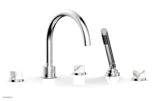 Phylrich BASIC II Deck Tub Set with Hand Shower - White Marble 230-50