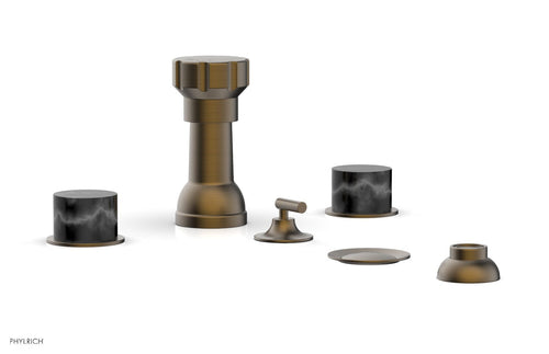 Phylrich BASIC II Four Hole Bidet Set - Marble Handles 230-62