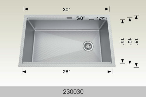 Bosco 230030 30" Stainless Steel Undermount Workstation Kitchen Sink