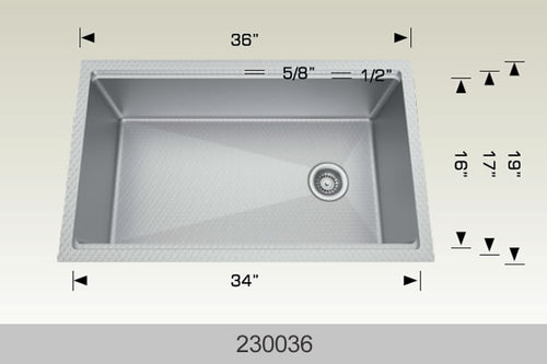 Bosco 230036 36" Stainless Steel Undermount Workstation Kitchen Sink