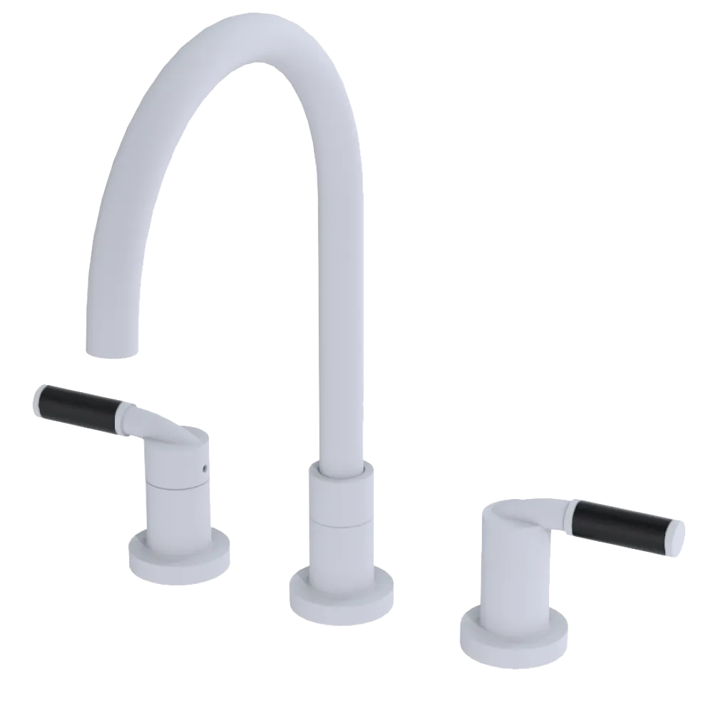 Rubinet Widespread Kitchen Set Matt White