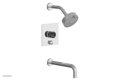 Phylrich BASIC II 10" Pressure Balance Tub and Shower Set - Black Marble 230S-28-10