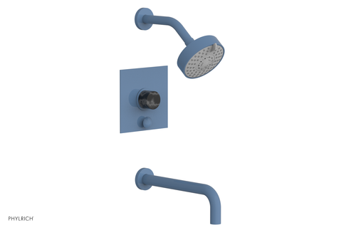 Phylrich BASIC II 10" Pressure Balance Tub and Shower Set - Black Marble 230S-28-10