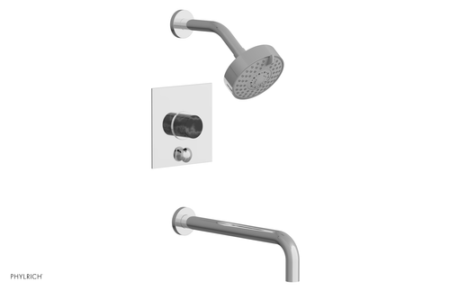 Phylrich BASIC II 12" Pressure Balance Tub and Shower Set - Black Marble 230S-28-12