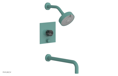 Phylrich BASIC II 12" Pressure Balance Tub and Shower Set - Black Marble 230S-28-12