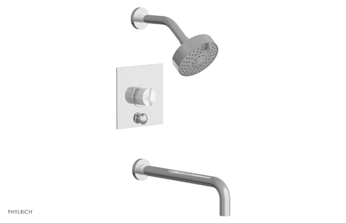 Phylrich BASIC II 12" Pressure Balance Tub and Shower Set - White Marble 230S-28-12