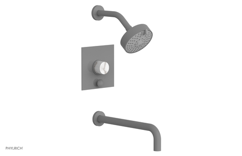 Phylrich BASIC II 12" Pressure Balance Tub and Shower Set - White Marble 230S-28-12